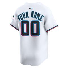 Miami Marlins Nike Home Limited Custom Jersey - White Jerseys