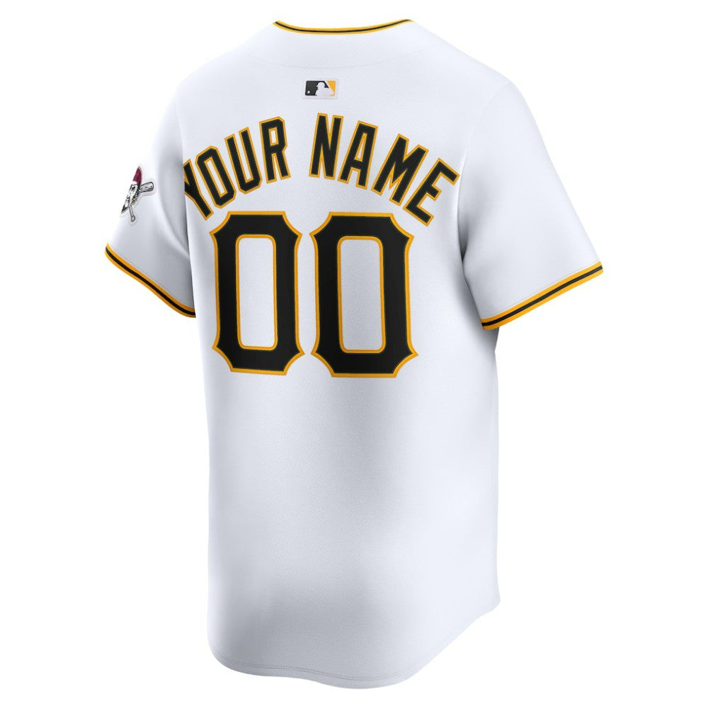 Pittsburgh Pirates Nike Home Limited Custom Jersey - White Jerseys