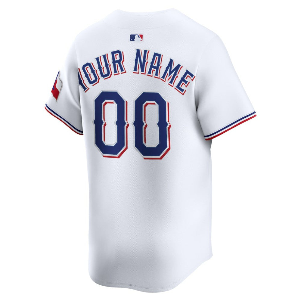 Texas Rangers Nike Home Limited Custom Jersey - White Jerseys