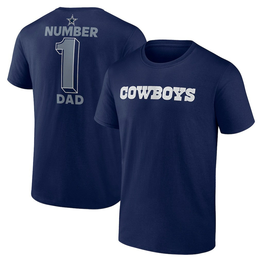 Dallas Cowboys #1 Dad Jersey T-Shirt - Navy T-shirts