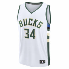 Giannis Antetokounmpo Milwaukee Bucks Fast Break Replica Player Jersey Association Edition White - Fanatics