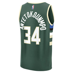 Giannis Antetokounmpo Milwaukee Bucks Fast Break Replica Player Jersey Icon Edition Hunter Green - Fanatics outlet
