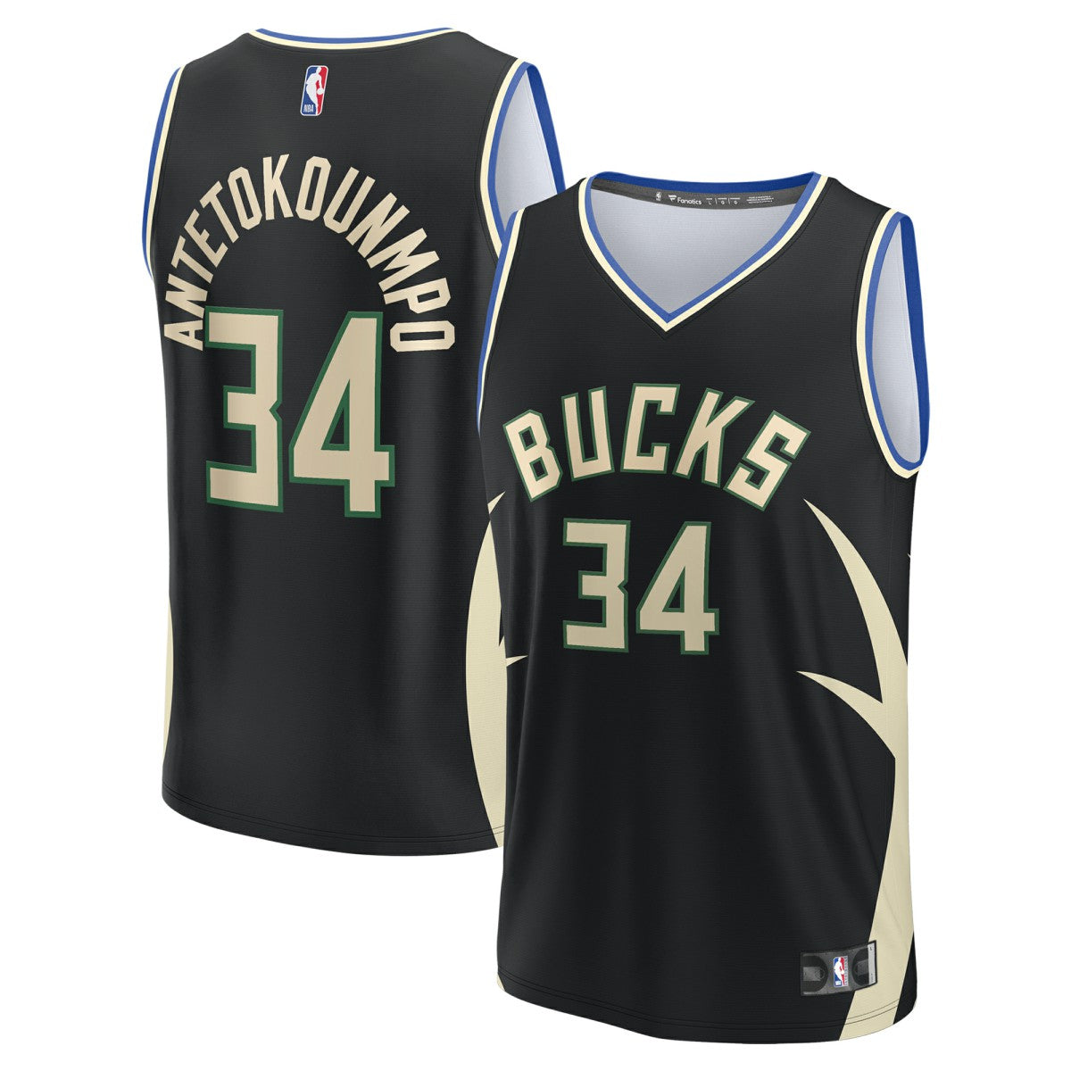 Giannis Antetokounmpo Milwaukee Bucks Fast Break Replica Player Jersey Statement Edition Black - Fanatics