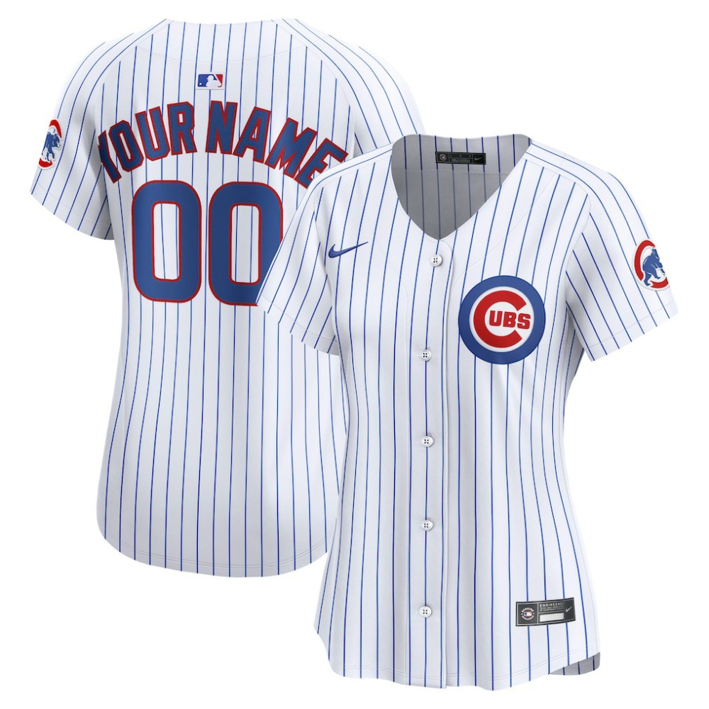 Chicago Cubs Nike Women's Home Limited Custom Jersey - White Jerseys