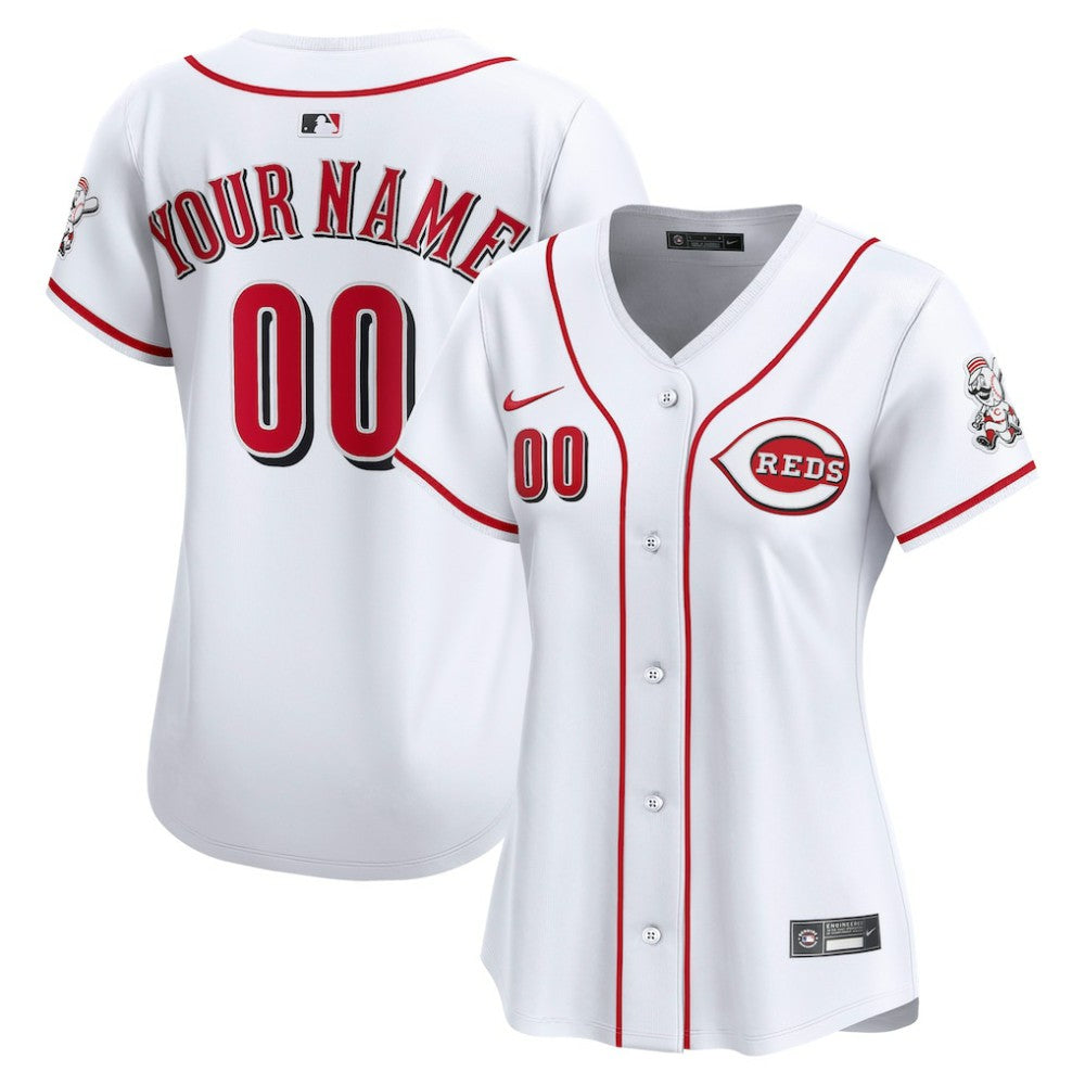 Cincinnati Reds Nike Women's Home Limited Custom Jersey - White Jerseys