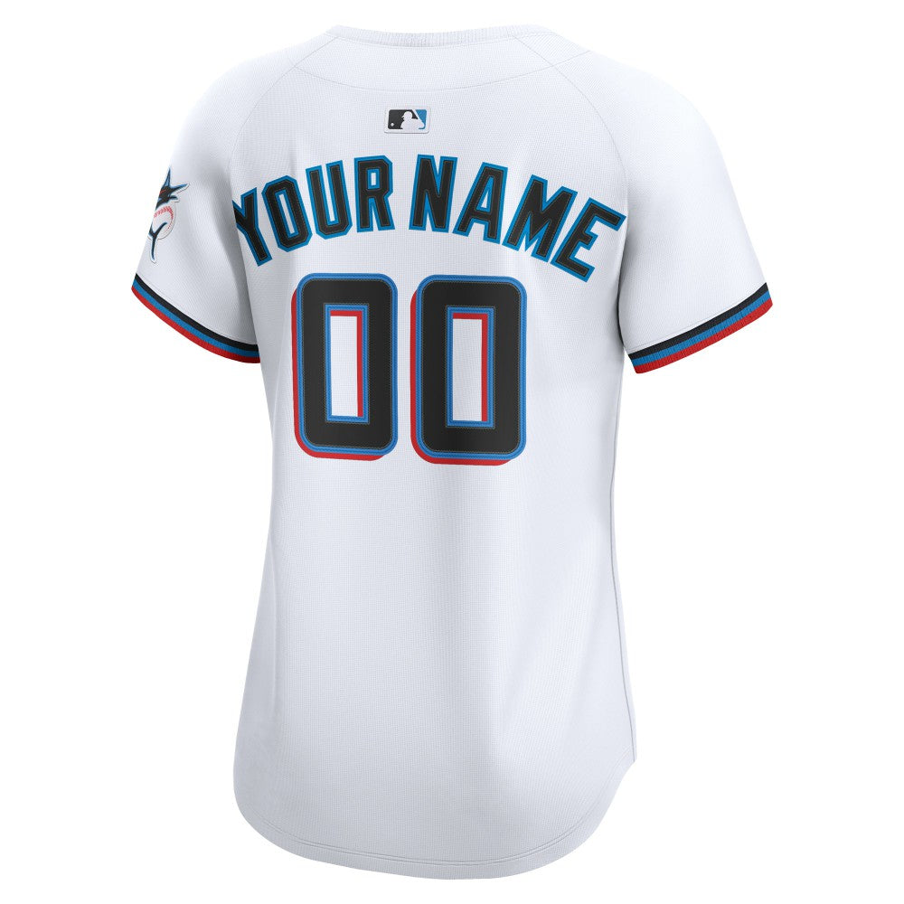 Miami Marlins Nike Women's Home Limited Custom Jersey - White Jerseys