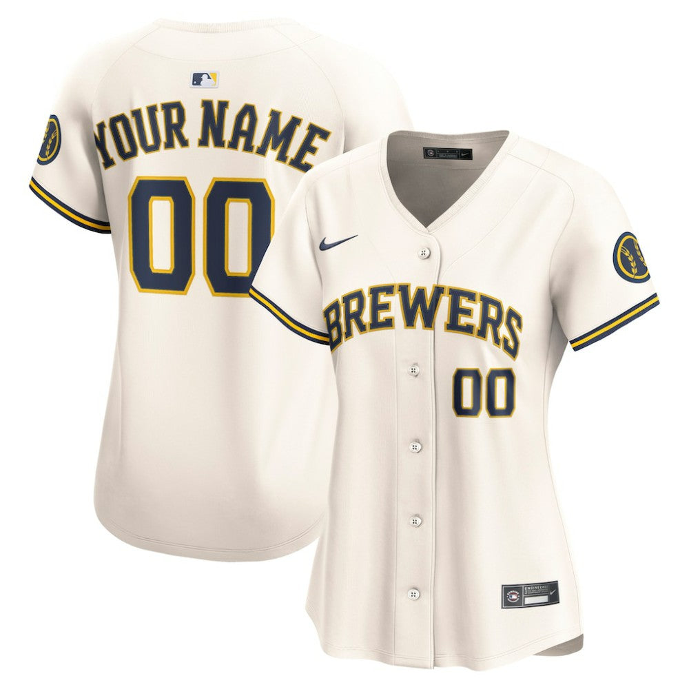 Milwaukee Brewers Nike Women's Home Limited Custom Jersey - Cream Jerseys