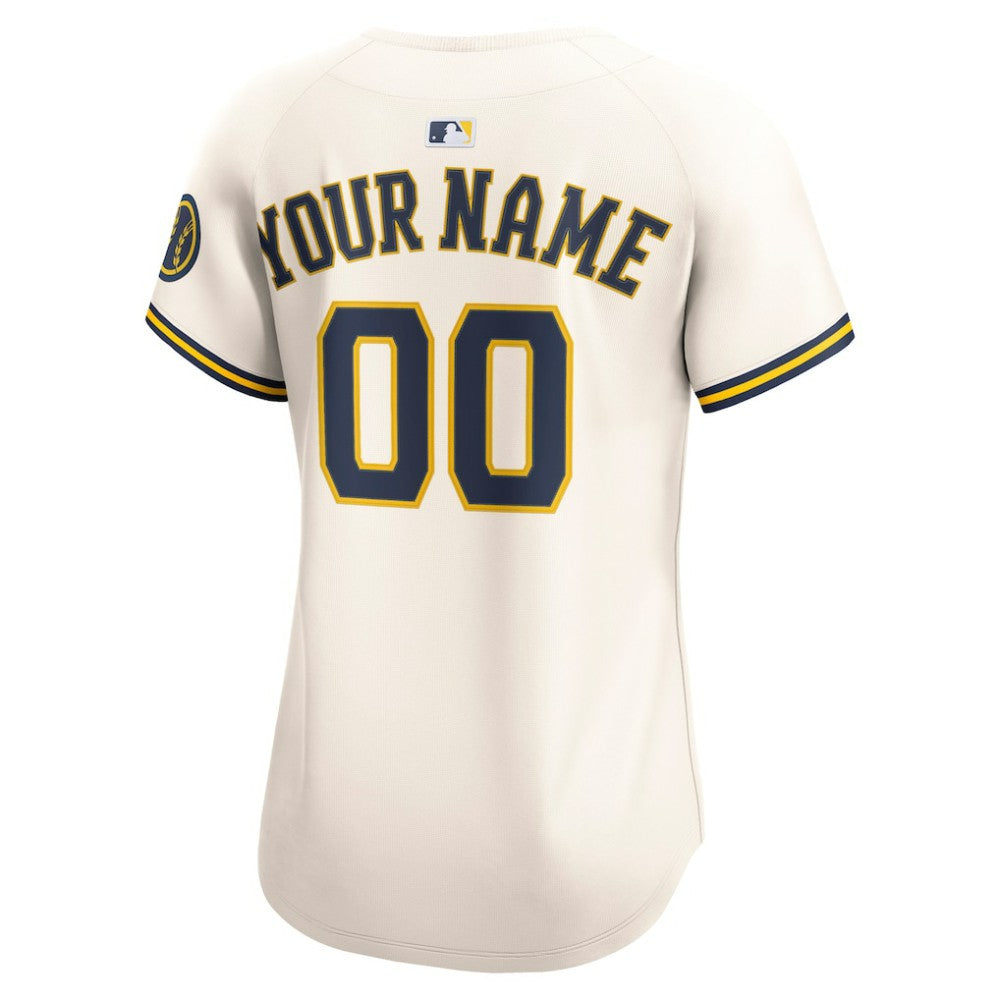 Milwaukee Brewers Nike Women's Home Limited Custom Jersey - Cream Jerseys