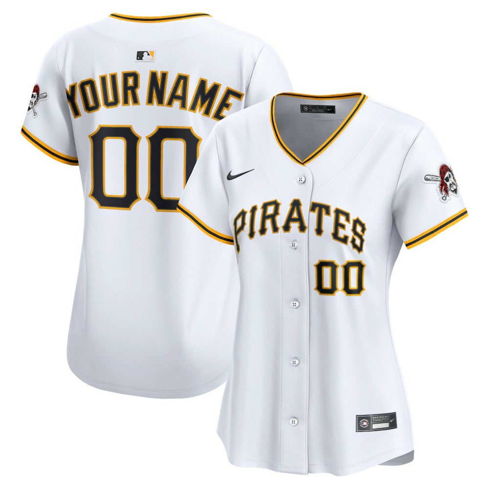 Pittsburgh Pirates Nike Women's Home Limited Custom Jersey - White Jerseys