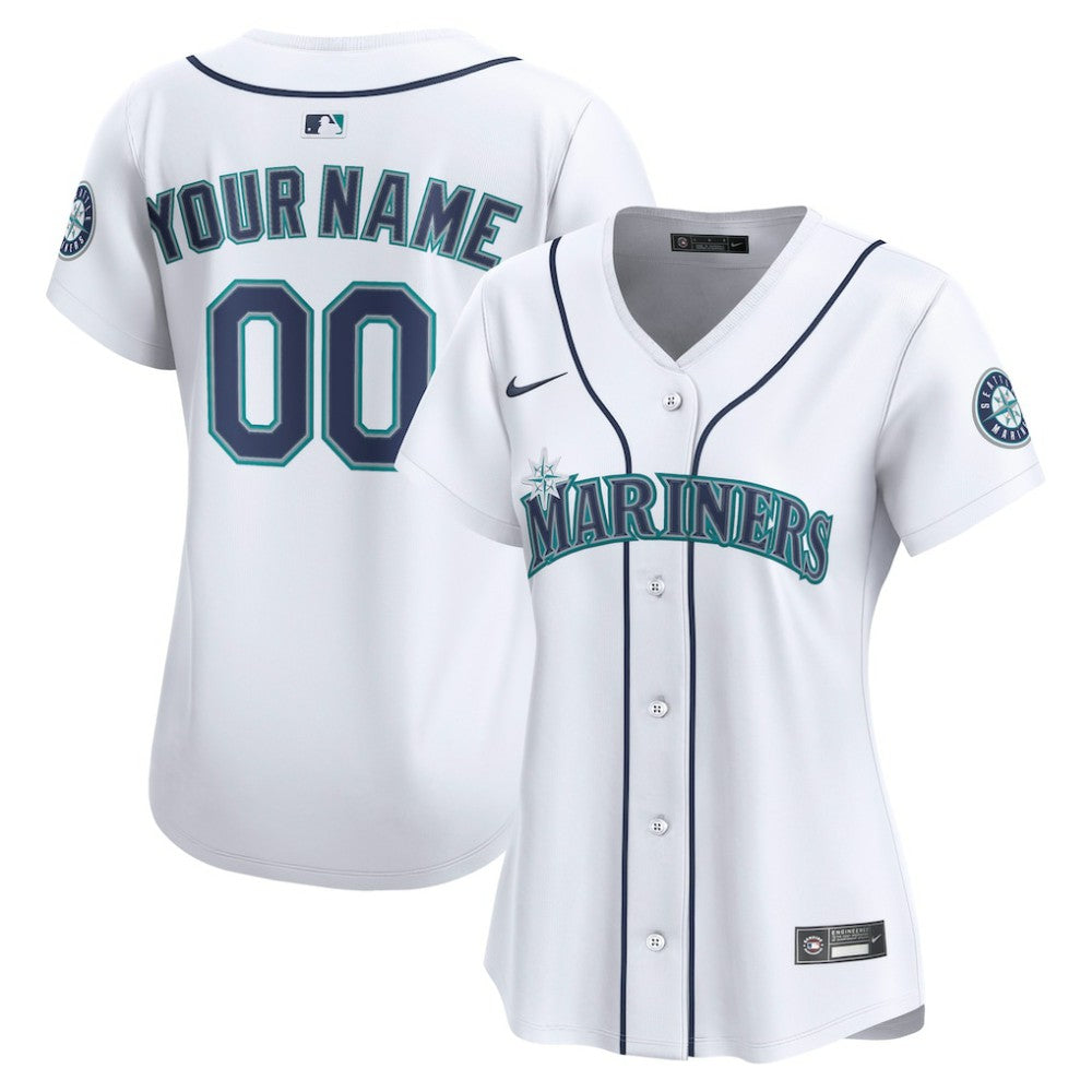 Seattle Mariners Nike Women's Home Limited Custom Jersey - White Jerseys