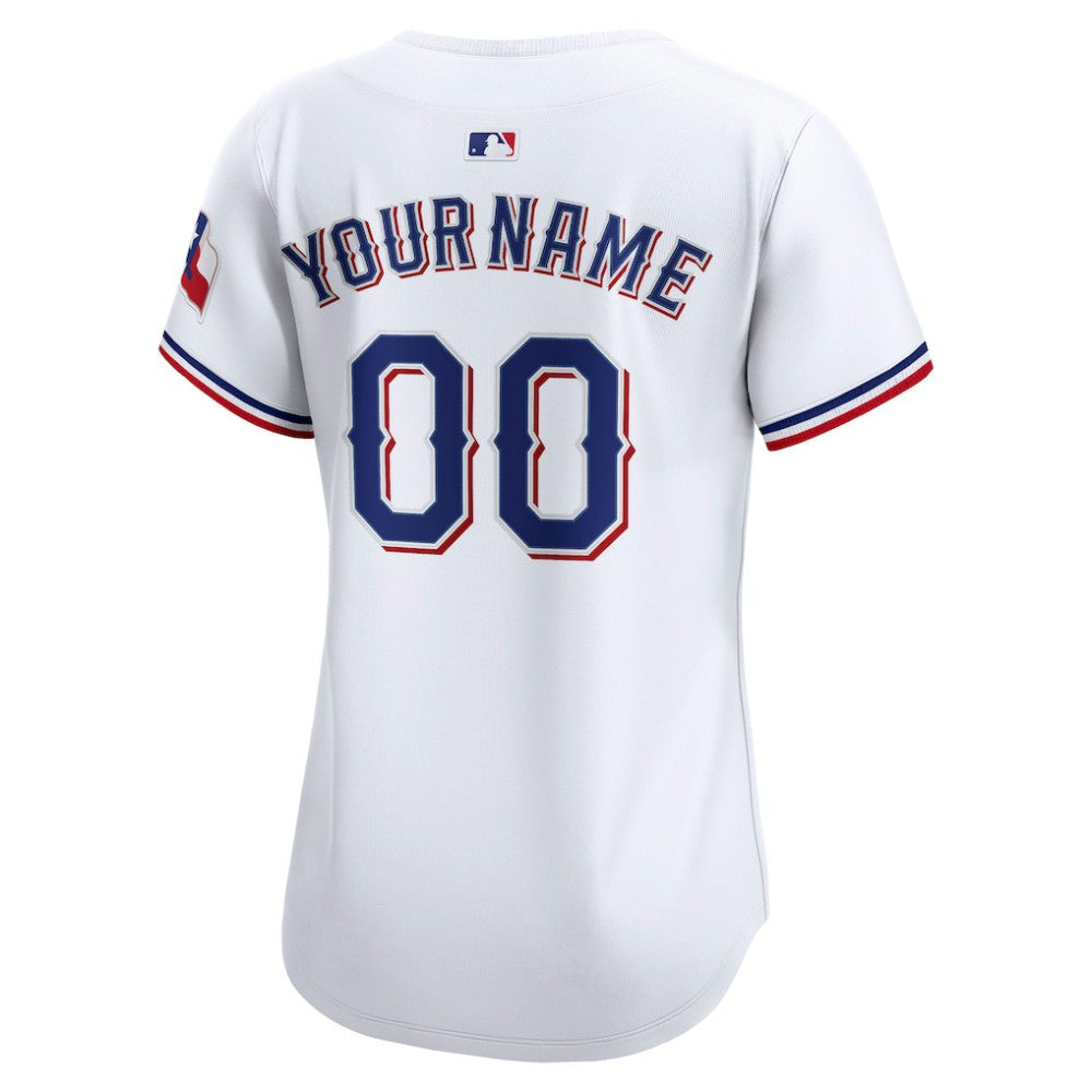 Texas Rangers Nike Women's Home Limited Custom Jersey - White Jerseys