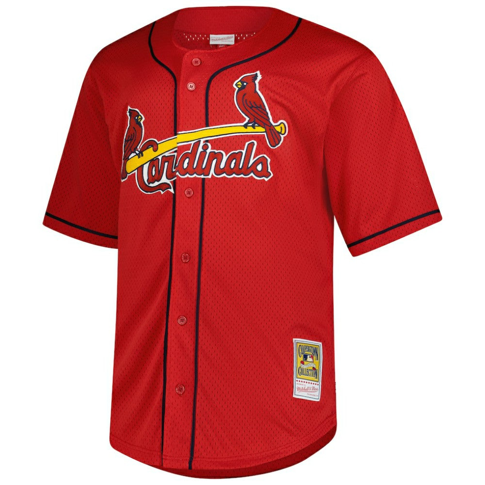 Mark McGwire St. Louis Cardinals Mitchell & Ness Big & Tall Cooperstown Mesh Batting Practice Jersey - Red Jerseys