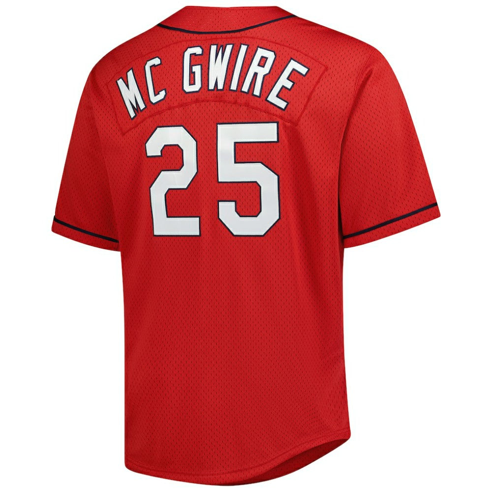 Mark McGwire St. Louis Cardinals Mitchell & Ness Big & Tall Cooperstown Mesh Batting Practice Jersey - Red Jerseys