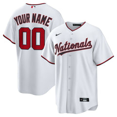 Washington Nationals Nike Home Custom Replica Jersey - White Jerseys