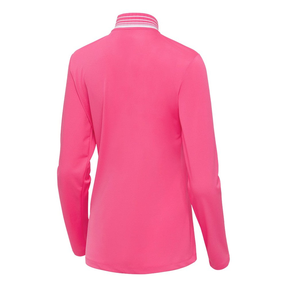 New York Yankees Antigua Women's Spring Training Palmetto Quarter-Zip Top - Pink Tops