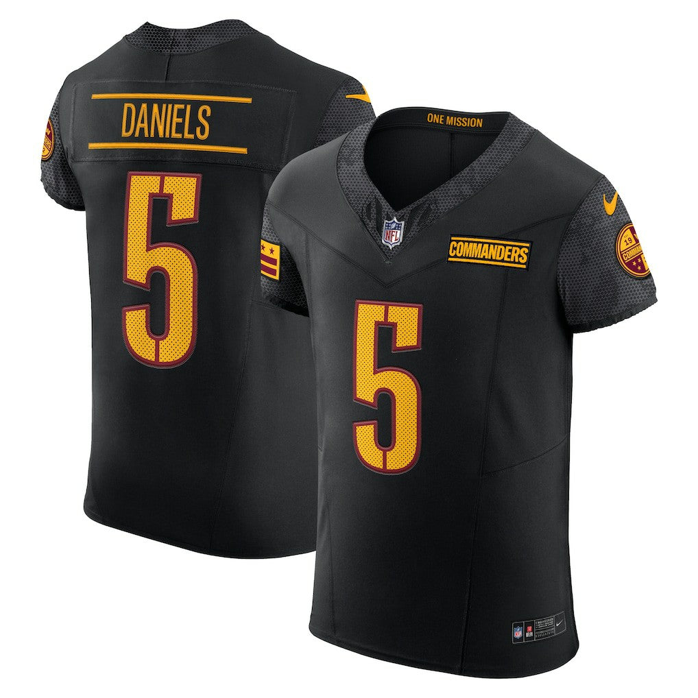 Jayden Daniels Washington Commanders Alternate Vapor F.U.S.E. Elite Jersey - Black Jerseys