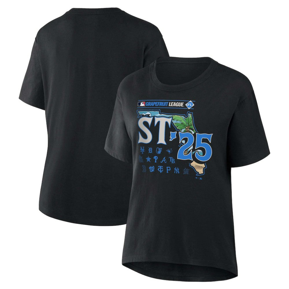 MLB Fanatics Women's 2025 Spring Training Grapefruit League T-Shirt - Black T-shirts