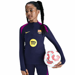 Barcelona Youth 2025/26 Strike Drill Quarter-Zip Dri-FIT Long Sleeve Top Navy - Nike for sale
