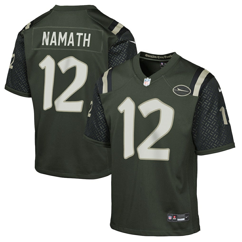 Joe Namath New York Jets Youth 2025 Rivalries Collection Retired Player Game Jersey - Gotham Green Jerseys