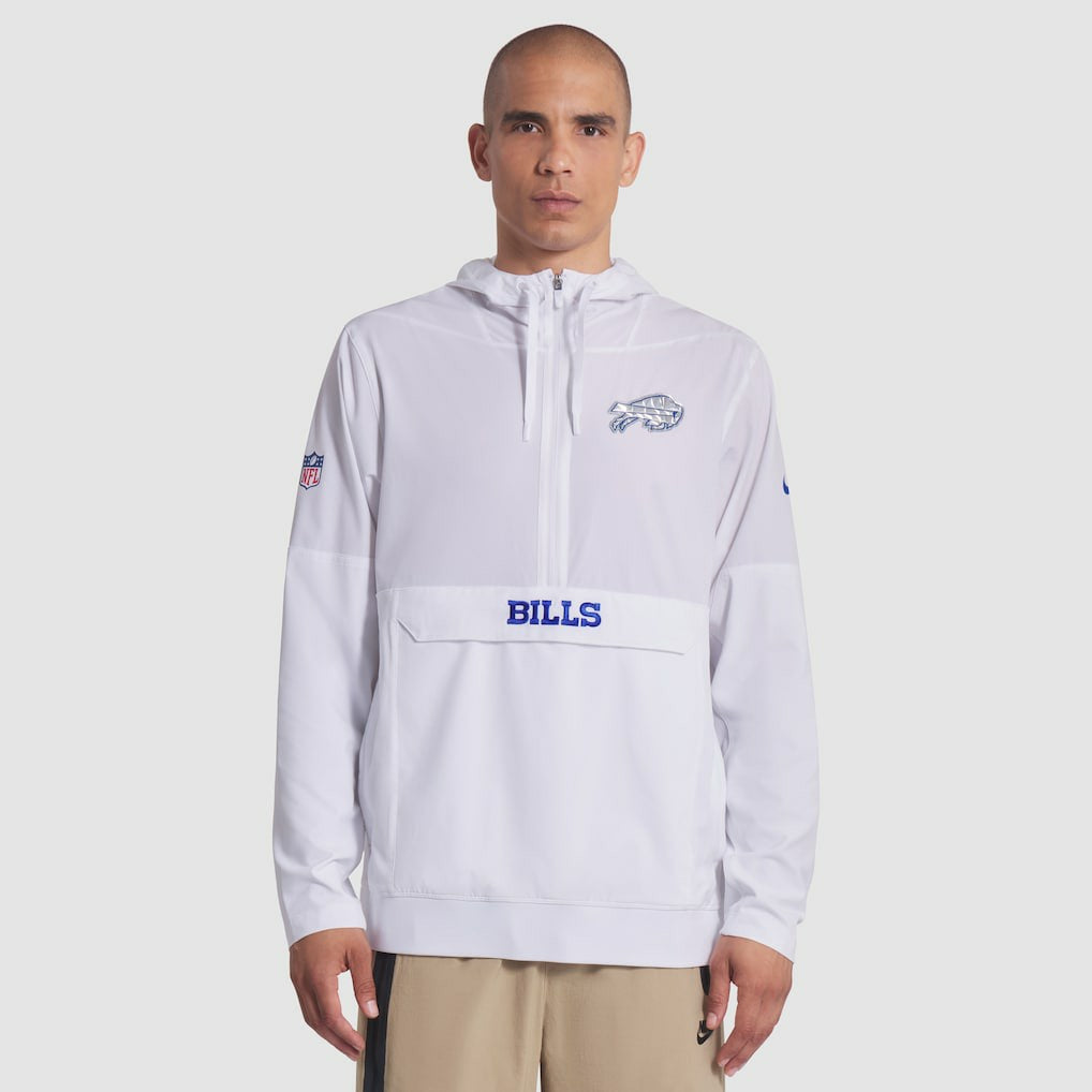 Buffalo Bills 2025 Rivalries Collection Sideline Anorak Half-Zip Hoodie Jacket - White Hoodies