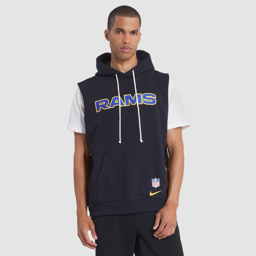 Los Angeles Rams 2025 Rivalries Collection Standard Issue Sideline Dri-FIT Sleeveless Hoodie - Midnight Blue Hoodies