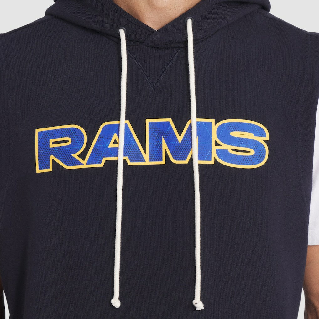 Los Angeles Rams 2025 Rivalries Collection Standard Issue Sideline Dri-FIT Sleeveless Hoodie - Midnight Blue Hoodies