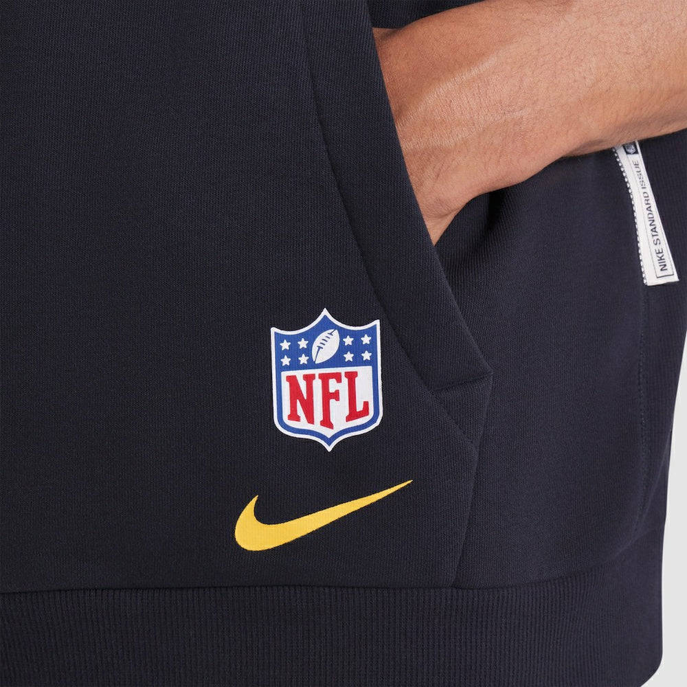 Los Angeles Rams 2025 Rivalries Collection Standard Issue Sideline Dri-FIT Sleeveless Hoodie - Midnight Blue Hoodies