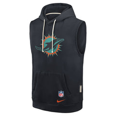 Miami Dolphins 2025 Rivalries Collection Standard Issue Sideline Dri-FIT Sleeveless Hoodie - Pitch Blue Hoodies