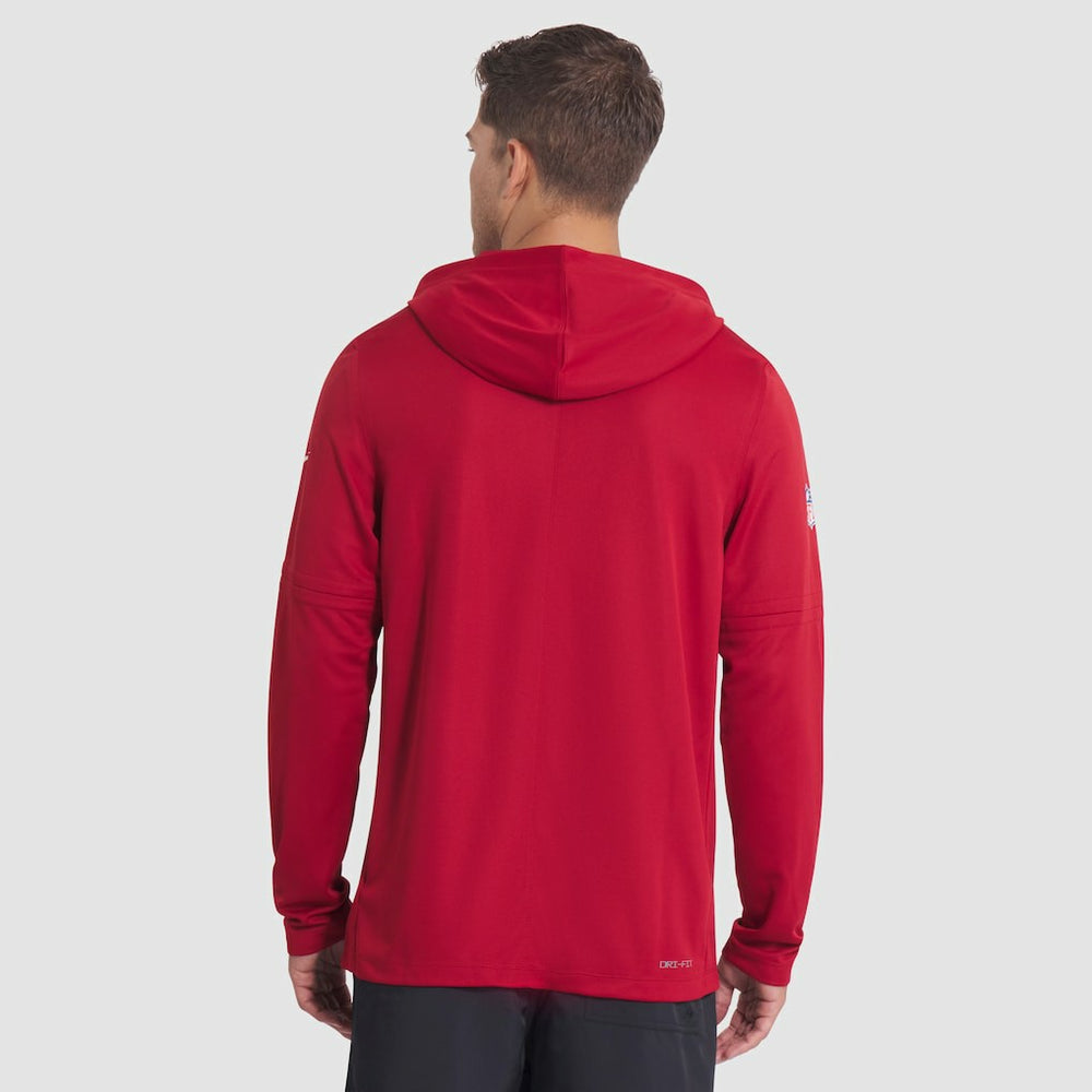 Arizona Cardinals 2025 Rivalries Collection Sideline Dri-FIT Long Sleeve Hoodie T-Shirt - Red Hoodies