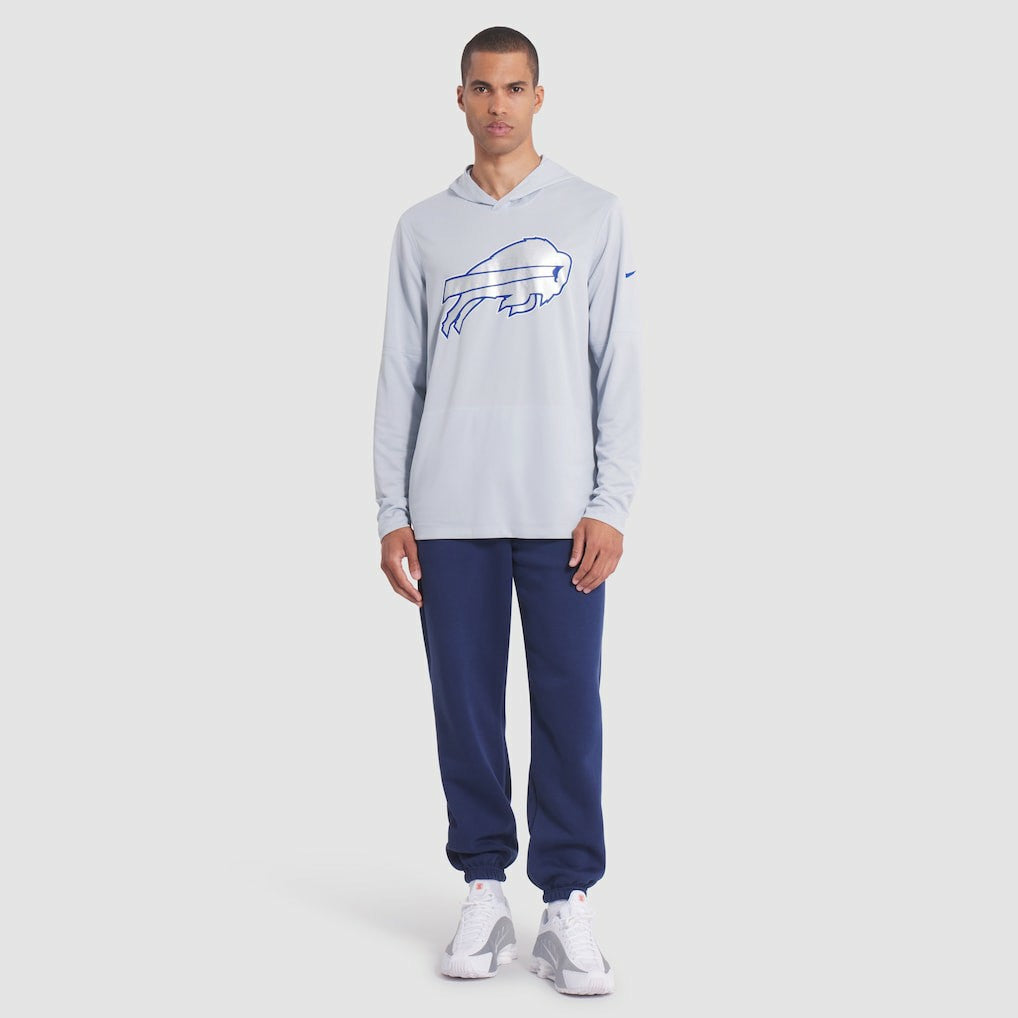 Buffalo Bills 2025 Rivalries Collection Sideline Dri-FIT Long Sleeve Hoodie T-Shirt - Silver Hoodies