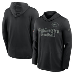 New York Jets 2025 Rivalries Collection Sideline Dri-FIT Long Sleeve Hoodie T-Shirt - Black Hoodies