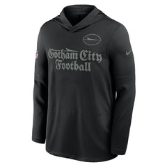 New York Jets 2025 Rivalries Collection Sideline Dri-FIT Long Sleeve Hoodie T-Shirt - Black Hoodies