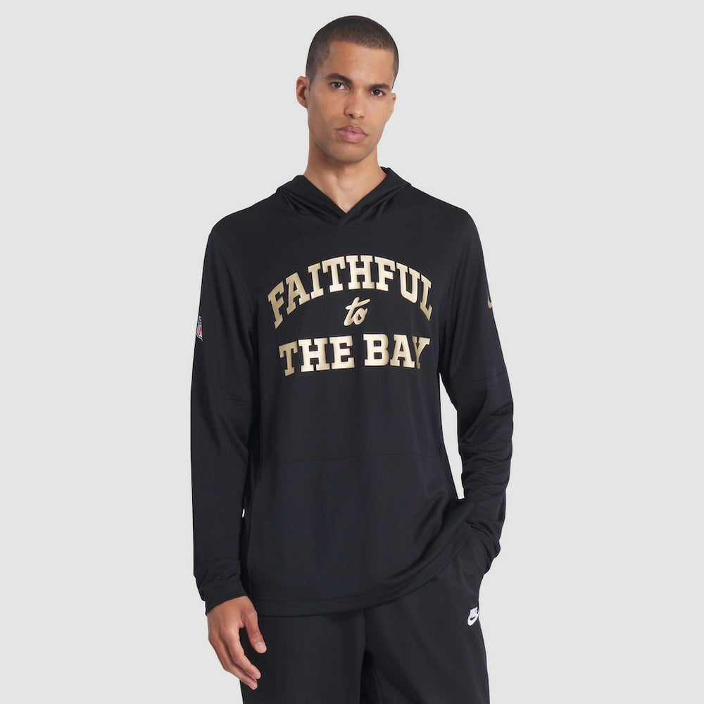 San Francisco 49ers 2025 Rivalries Collection Sideline Dri-FIT Long Sleeve Hoodie T-Shirt - Black Hoodies