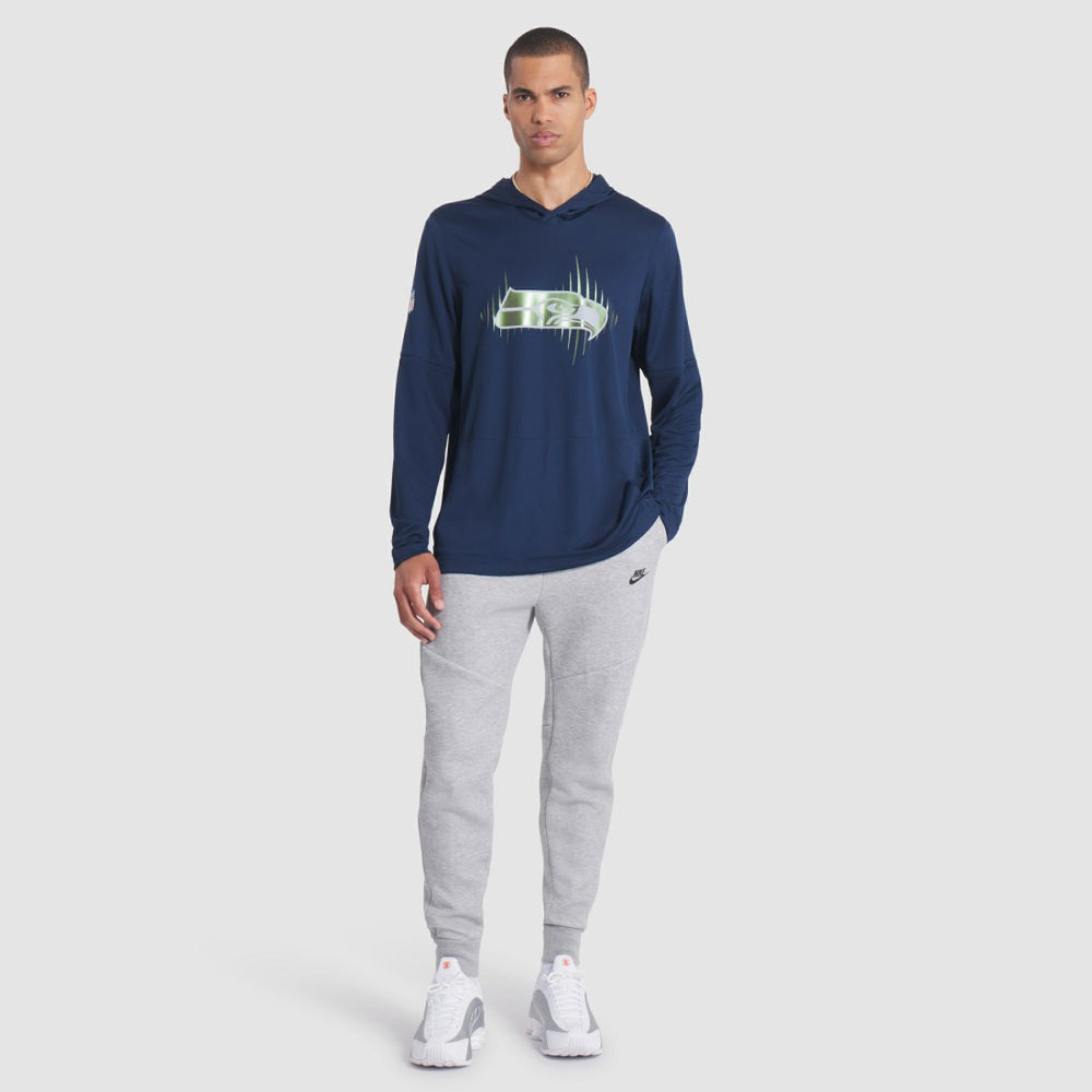 Seattle Seahawks 2025 Rivalries Collection Sideline Dri-FIT Long Sleeve Hoodie T-Shirt - College Navy Hoodies