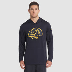 Los Angeles Rams 2025 Rivalries Collection Sideline Dri-FIT Long Sleeve Hoodie T-Shirt - Midnight Blue Hoodies