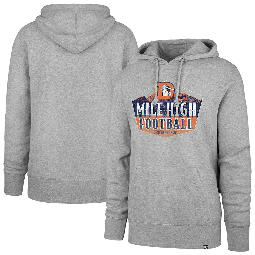 Denver Broncos '47 Headline Pullover Hoodie - Gray Hoodies