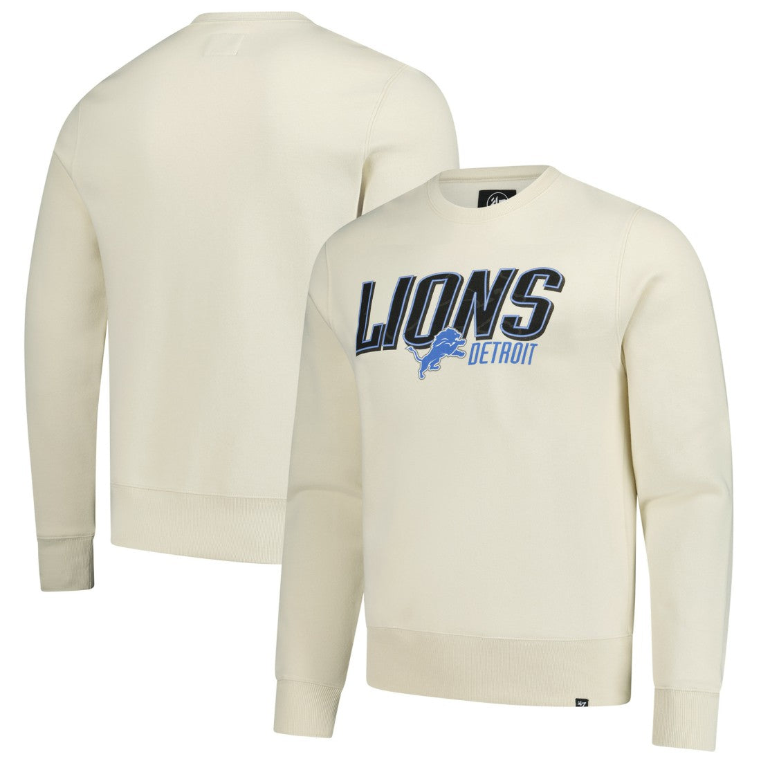 Detroit Lions '47 Locked In Headline Pullover Sweatshirt - Cream Pullover