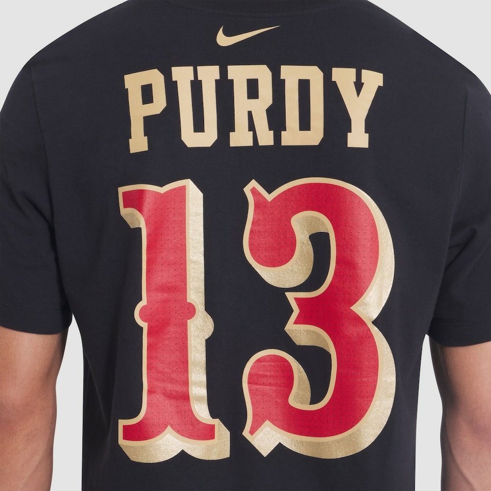 Brock Purdy San Francisco 49ers 2025 Rivalries Collection Player Name & Number T-Shirt - Black T-shirts