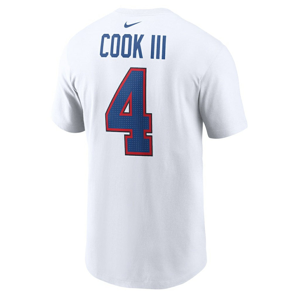 James Cook III Buffalo Bills Player Name & Number T-Shirt - White T-shirts