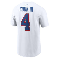 James Cook III Buffalo Bills Player Name & Number T-Shirt - White T-shirts
