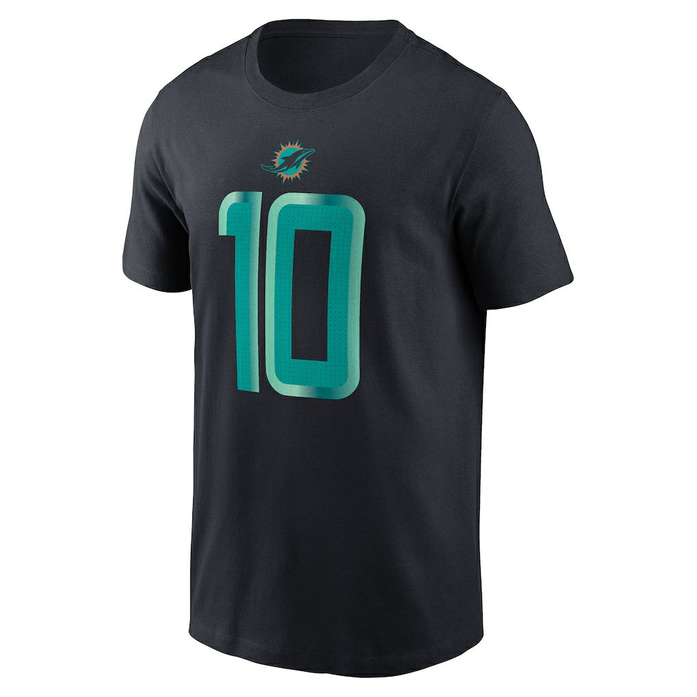 Tyreek Hill Miami Dolphins 2025 Rivalries Collection Player Name & Number T-Shirt - Pitch Blue T-shirts