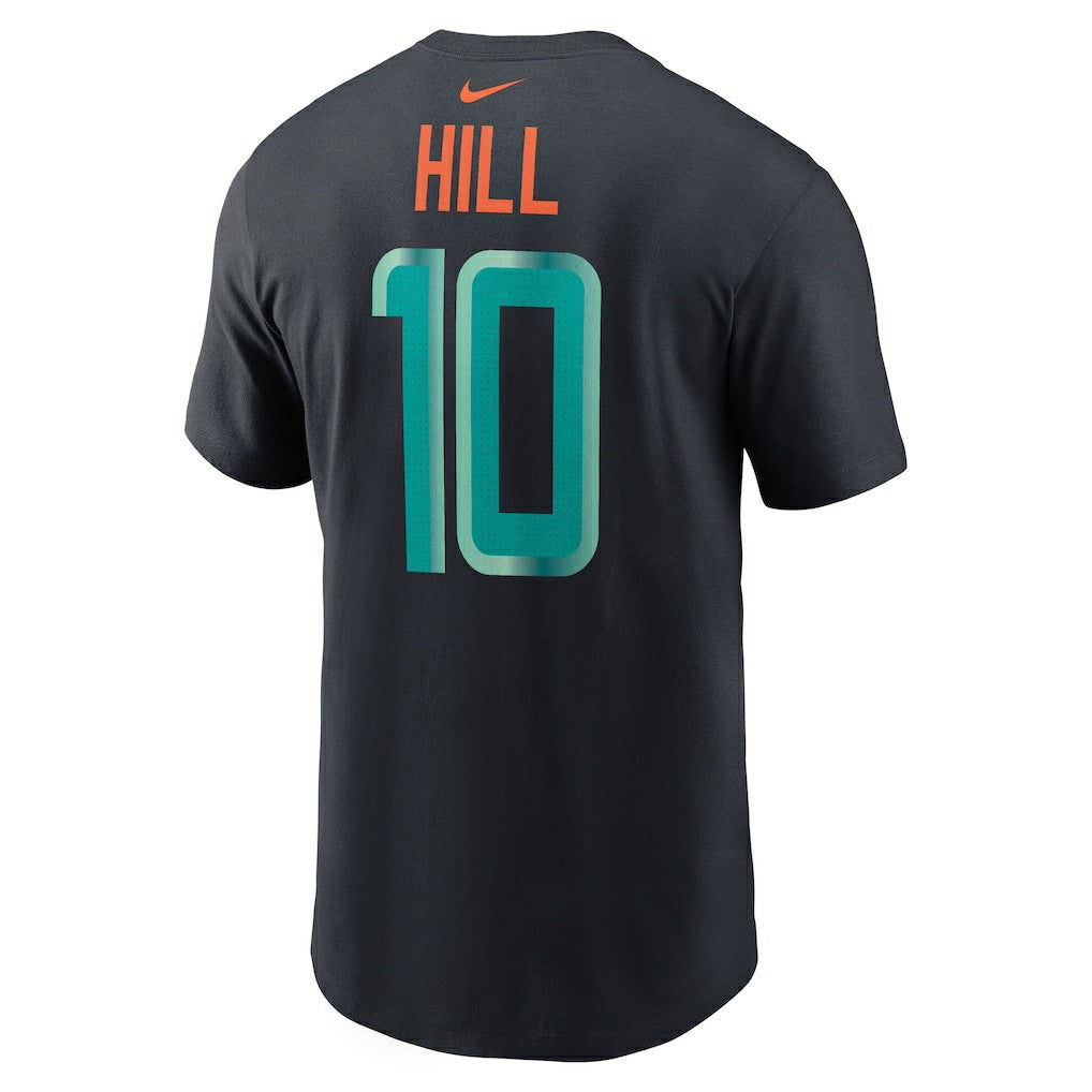 Tyreek Hill Miami Dolphins 2025 Rivalries Collection Player Name & Number T-Shirt - Pitch Blue T-shirts