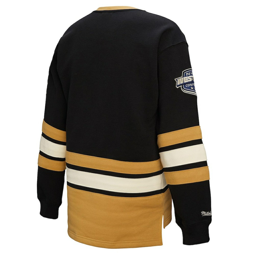 Vegas Golden Knights Mitchell & Ness Women's Heritage Lace-Up Pullover Sweatshirt - Black | US 202660256