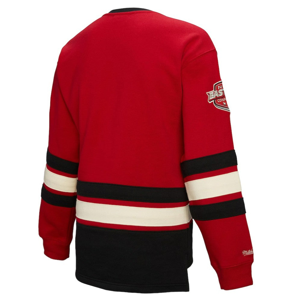 New Jersey Devils Mitchell & Ness Women's Heritage Lace-Up Pullover Sweatshirt - Red | US 202660261