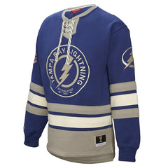 Tampa Bay Lightning Mitchell & Ness Women's Heritage Lace-Up Pullover Sweatshirt - Blue | US 202660262