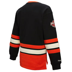 Philadelphia Flyers Mitchell & Ness Women's Heritage Lace-Up Pullover Sweatshirt - Black | US 202660263