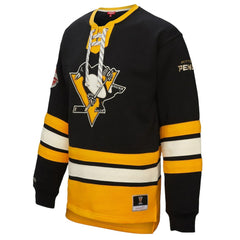 Pittsburgh Penguins Mitchell & Ness Women's Heritage Lace-Up Pullover Sweatshirt - Black | US 202660264