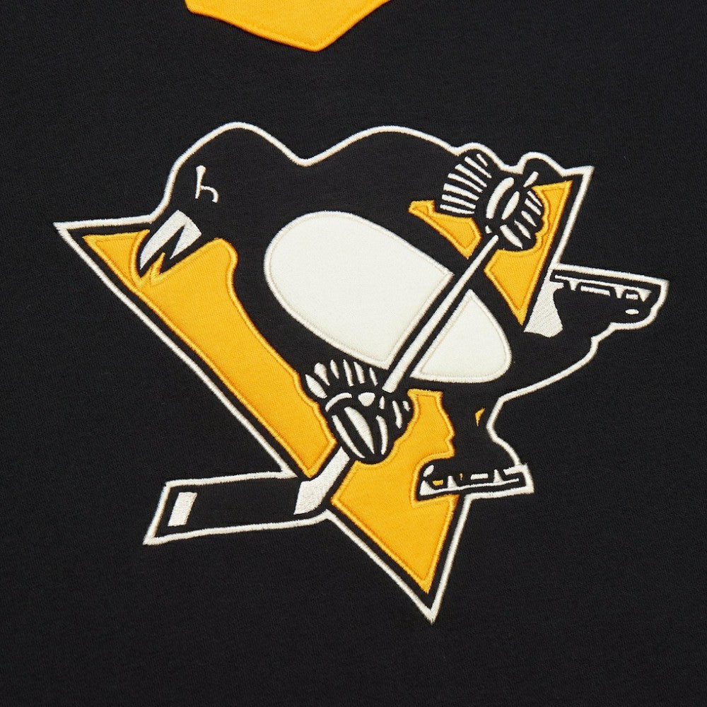 Pittsburgh Penguins Mitchell & Ness Women's Heritage Lace-Up Pullover Sweatshirt - Black | US 202660264