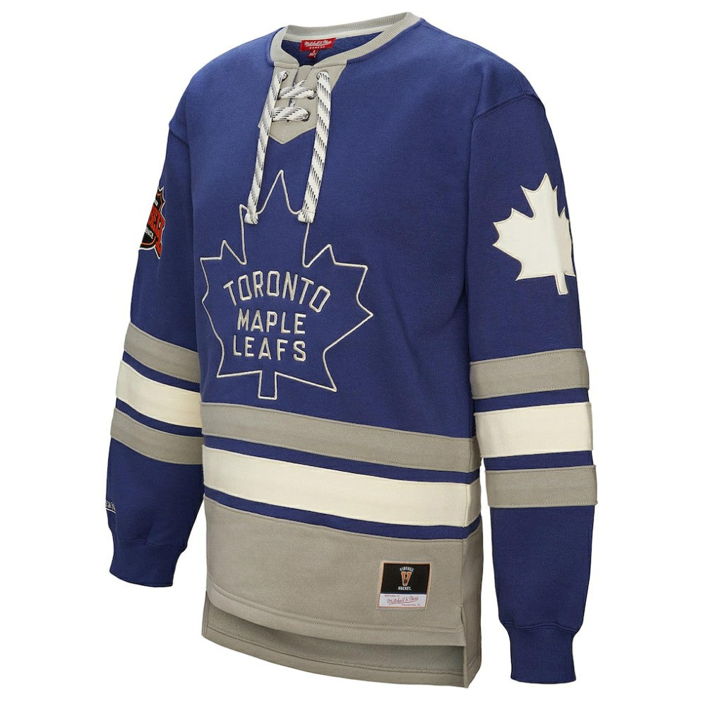 Toronto Maple Leafs Mitchell & Ness Women's Heritage Lace-Up Pullover Sweatshirt - Blue | US 202660266