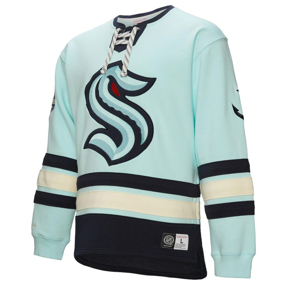Seattle Kraken Heritage Lace-Up Pullover Sweatshirt - Light Blue | US 202660271